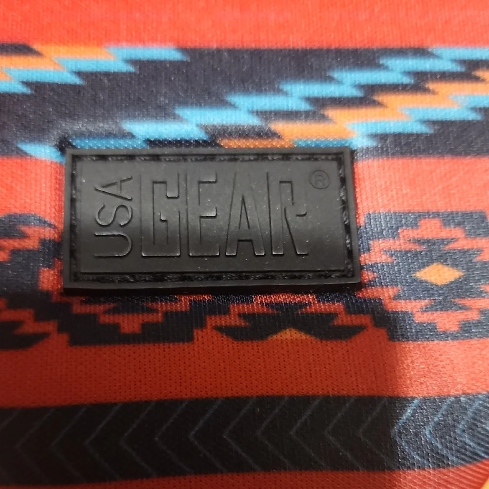 Orange & Blue Patterned Camera Case with Zip Closure
